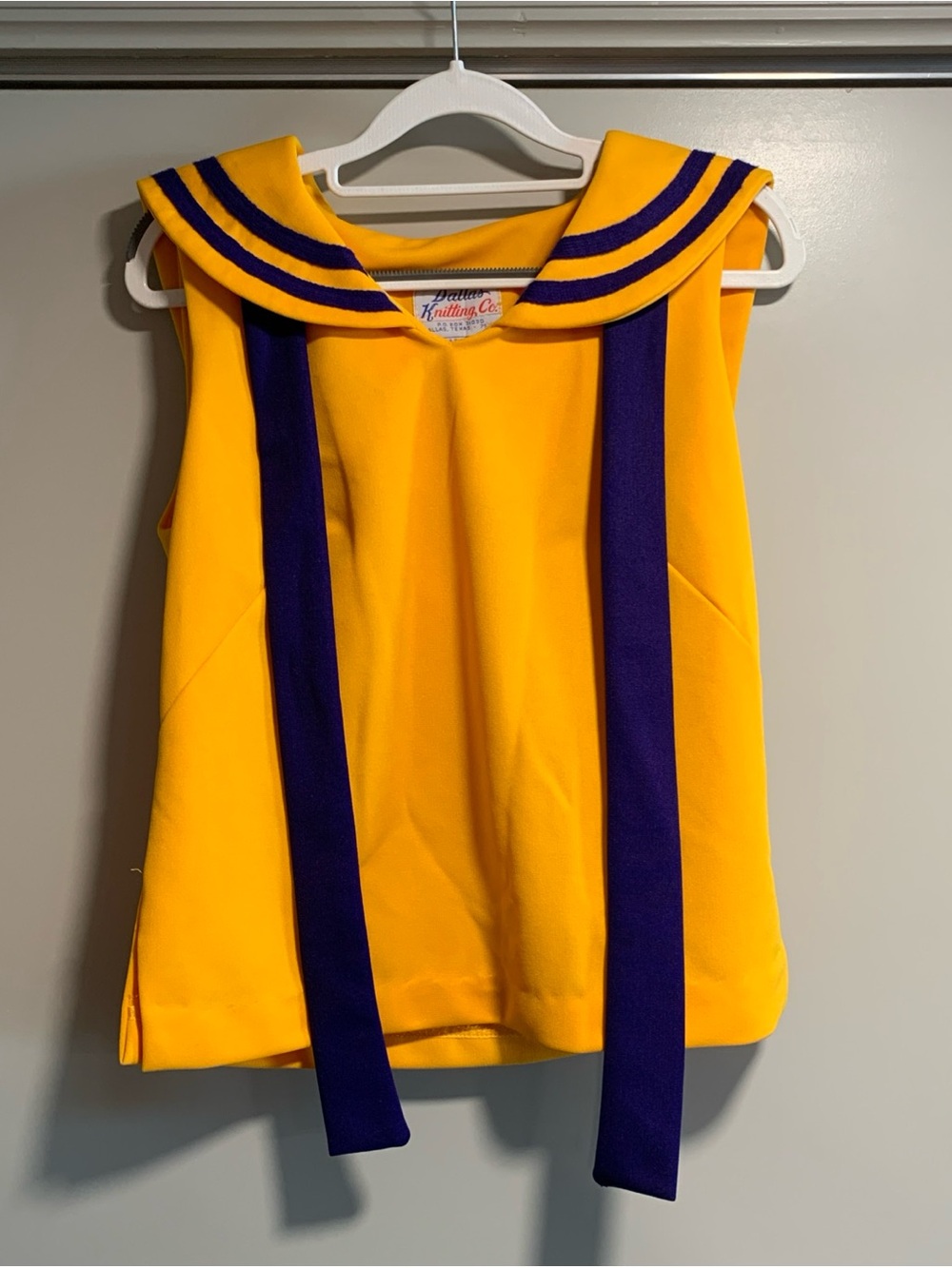 Dallas Knitting Co.  Sailor-Style / cheerleading Tank Top with Purple Trim 47480
